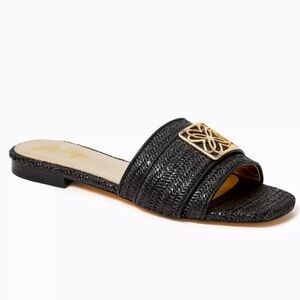 Lilly Pulitzer Dayna black slide sandals